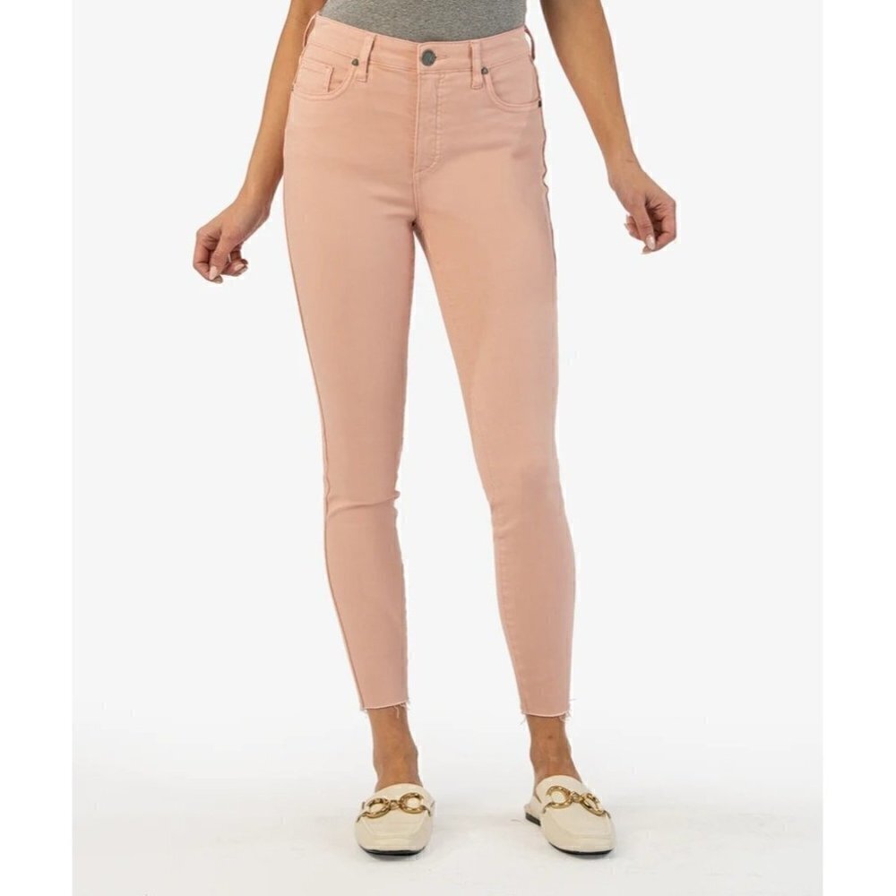 Kut from the Kloth Carlo Ankle Skinny Mauve Raw Hem Skinny Jeans 6